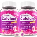 Ασβέστιο χωρίς ζάχαρη Κιτρικό Gummys 1000mg w/Vitamin D3 K2, Μαγνήσιο, Ψευδάργυρο, Βόριο, Μαγγάνιο, Χαλκός για Οστά, Μυς & Ανοσοποιητικό, Συμπλήρωμα Ασβέστου για Γυναίκες & Άνδρες - Vegan, 120 Cts