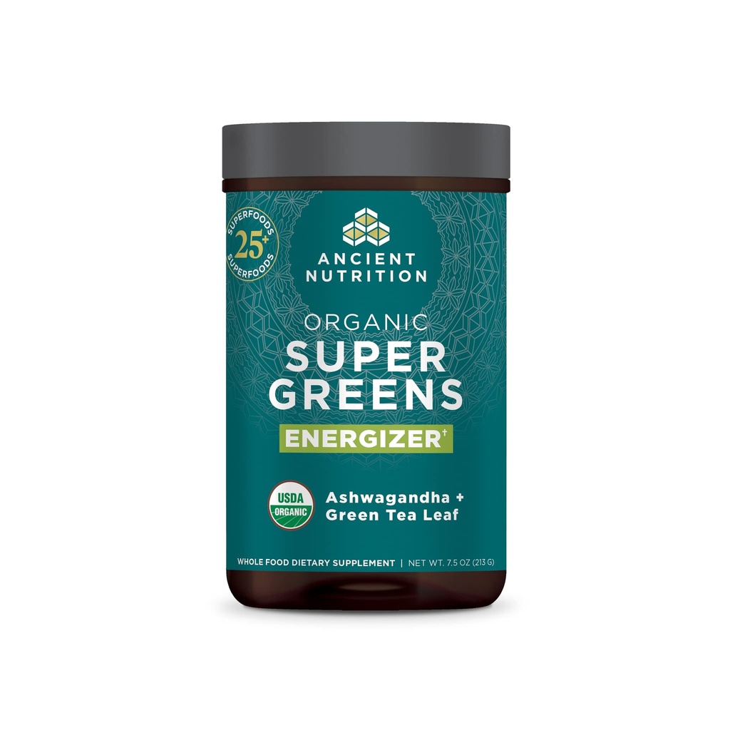 Eski Beslenme Organik SuperGreens Energizer Toz Probiyotiks ve B12, Gerçek Meyveler, Sebzeler ve Herbs, Digestive, Detoxification ve Enerji Desteği için, 25 Hizmet