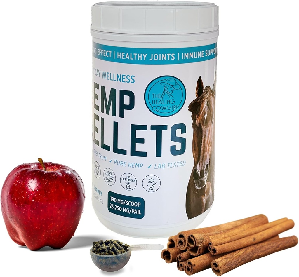 Atlar (2.5 lbs) w / Apple Cinnamon Flavor - Calming - Sağlıklı Ortaklar ve Hareketlilik - Tüm enerjiler - Equine Care - 62 Day Supply (Twice/Day)