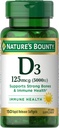Nature's Bounty Vitamin D3 5000 IU Softgels, Hızlı Yayın, Immune Support, Vitamin D Supplements, 150 Ct
