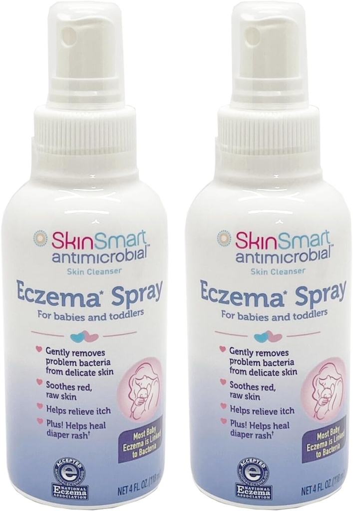 Bebekler ve Toddler için SkinSmart Eczema spreyi, Skin Can Heal, 4 Ounce Spray (Pack of 2) Delicate ve Raw Skin için Güvenli