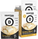 Devotion Beslenme Protein Tozu | Gluten Free, Keto Friendly, Nodrew Sugars | 1g MCT | 20g Whey & Micellar Protein | 12 Tek Paketler (Buttery Mix)