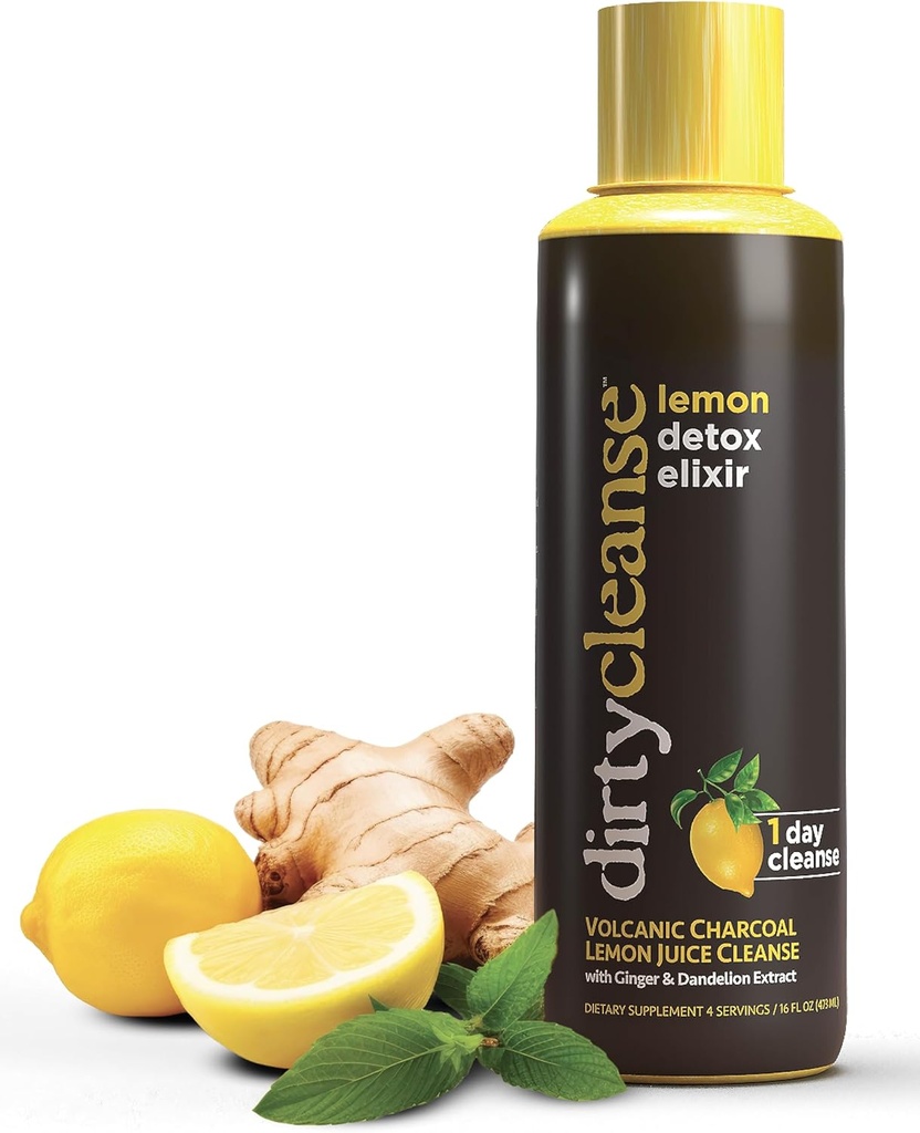 Lemon Detox ile Volcanic Charcoal ile Ginger ve Dandelion Ekstraksiyon, 4 hizmetkar