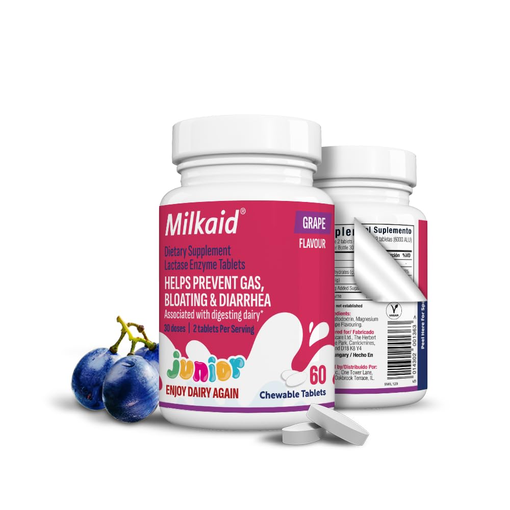 Milkaid Junior Lactase Enzyme Chewable Tablets for Lactose Inανεκτικό 