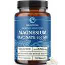 Magnezyum Glycinate 500 mg | Yüksek Aborpsiyon | Kas Rahatlama, Bones, Heart, Nerve, Sleep & Calm Women & Men | Magnezyum Chelate Supplement & Bisglycinate Kompleks | 120ct
