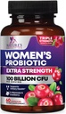 Women Digestive Health Support - 90 Milyar CFU Women's Probiyotik, 16 Strains, Cranberry, Vaginal Probiyotik with Prebiyotiks, PH, Immune, Urinary, & Feminine Health Support, 60 Capsules