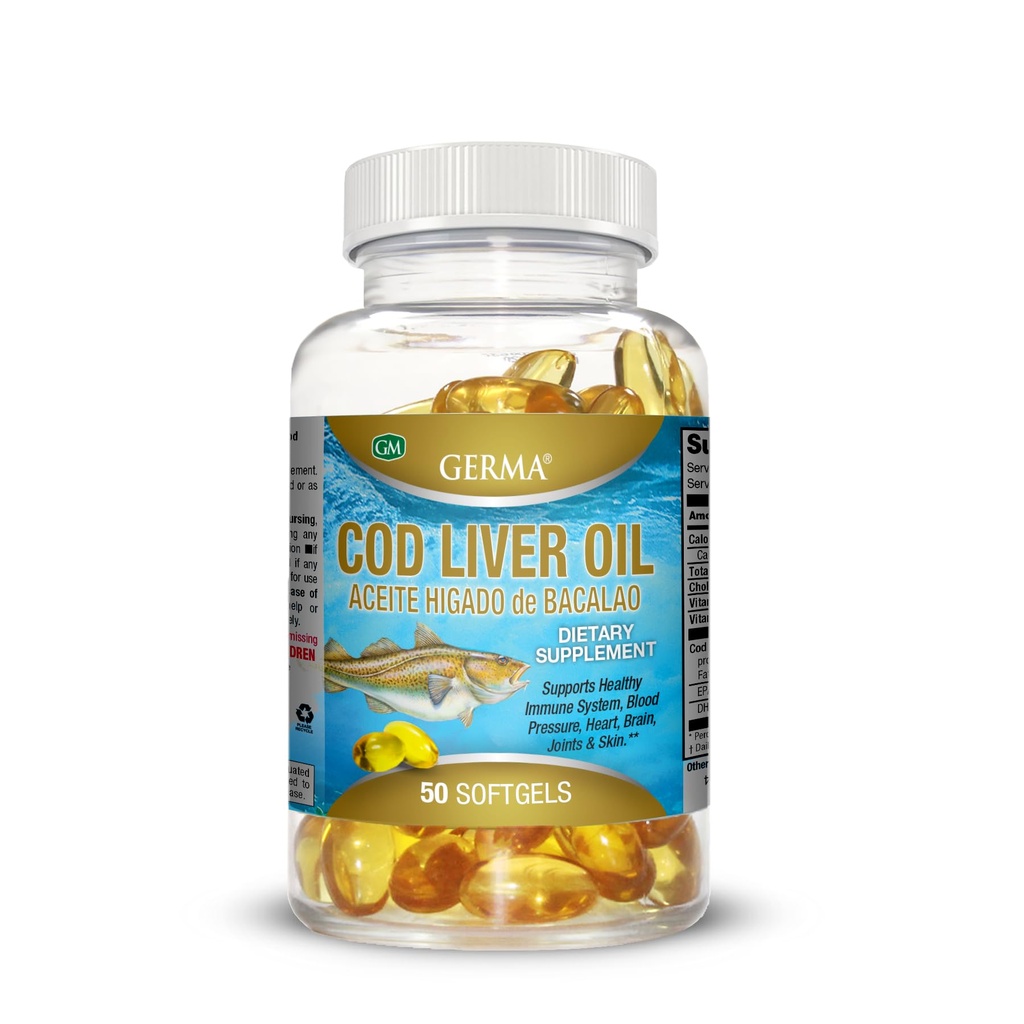 Aceite De Higado De Bacalao Capsules 100s Pure Norveç Cod Liver Oil GERMA