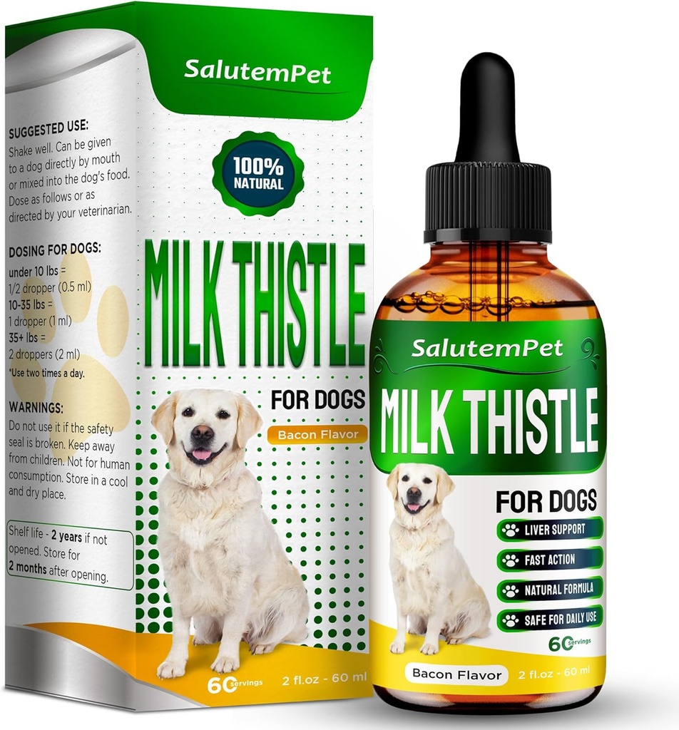 Milk Butle for Dogs | Dog Liver Supplement for All Ages and Breeds | İşte Sadece Herbal Kompozi | + Çekici ve Super Yummy Bacon Flavor | 2 Oz Oz