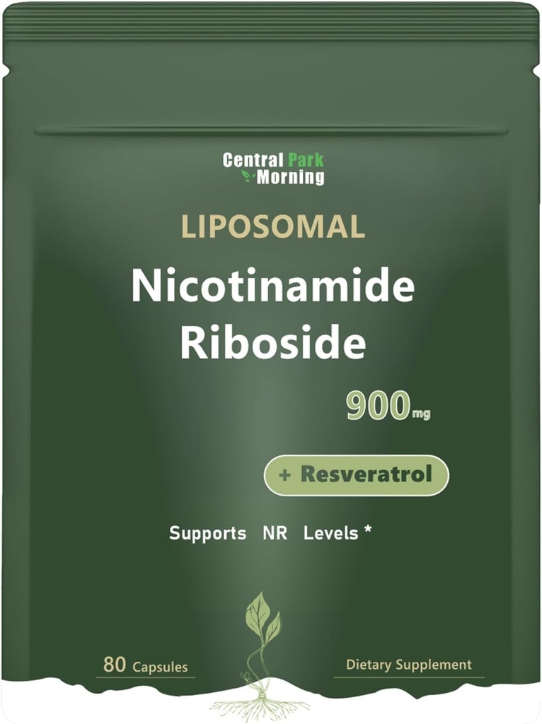 Liposomal Nicotinamid Riboside Supplement, Nicotinamid Riboside Resveratrol 900 mg Anti-Aging, Enerji, 80 Capsules,