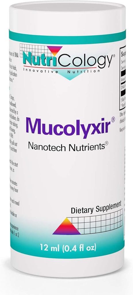 Nutricology Mucolyxir Supplement - Mucus Clearance from Lungs, Mucus Relief, Microdose DNA, Wild Pacific Salmon, Liquid Drops - 0.4 Fl Oz Oz