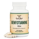 Benfotiamine 300 mg (Third Party Tested, 120 Capsules, 150 mg Per Cap) Non-GMO, Thiamine B1 Seviyelerini artırmak için (Daha Absorbable Than Thiamine, Fat pit) Çift Wood