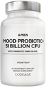 Amen Mood Probiyotik Supplement 51 Milyar CFU - Organik Prebiyotikler ve Probiyotikler - Asitofilus Probiyotik Pills, Fibers - Mood Organic Ashwagandha, Blueberries - Vegan & Non-GMO - 60 Capsules