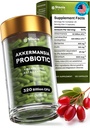 Akkermansia Muciniphila Probiyotiks 320 Milyar CFU / GLP-1 Probiyotik ve Prebiyotik | Akkermansia Probiyotikler için bağırsak sağlığı | Inulin Prebiyotik Fiber Capsules Astaxanthin & Berberine & Chromium 120 sayı