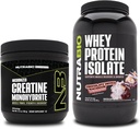 NutraBio Kretine Monohidrat, Unflavored, 150g ve Whey Protein Isolate, Chocolate Dipped Macaroon, Supplement Sche - Muscle Energy, Lean Muscle growth, Recovery, and Strength