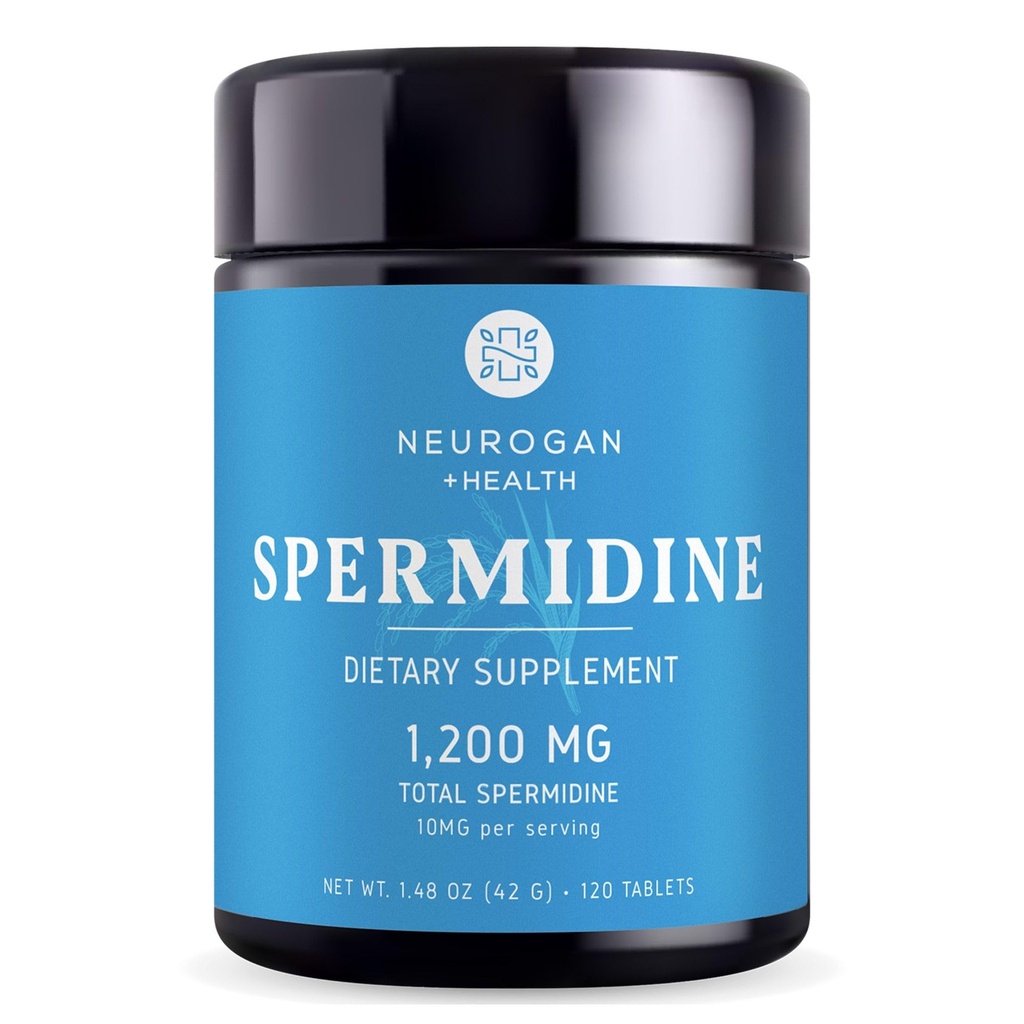 Nörogan Spermidine Supplement - 1200 mg -% 99 Pure 100x More Potent Than Rice & Buğday Germ Ekstra - Hücre Sağlığı, Anti-Aging & Enerji * - ABD'de Yapılacak - 10MG