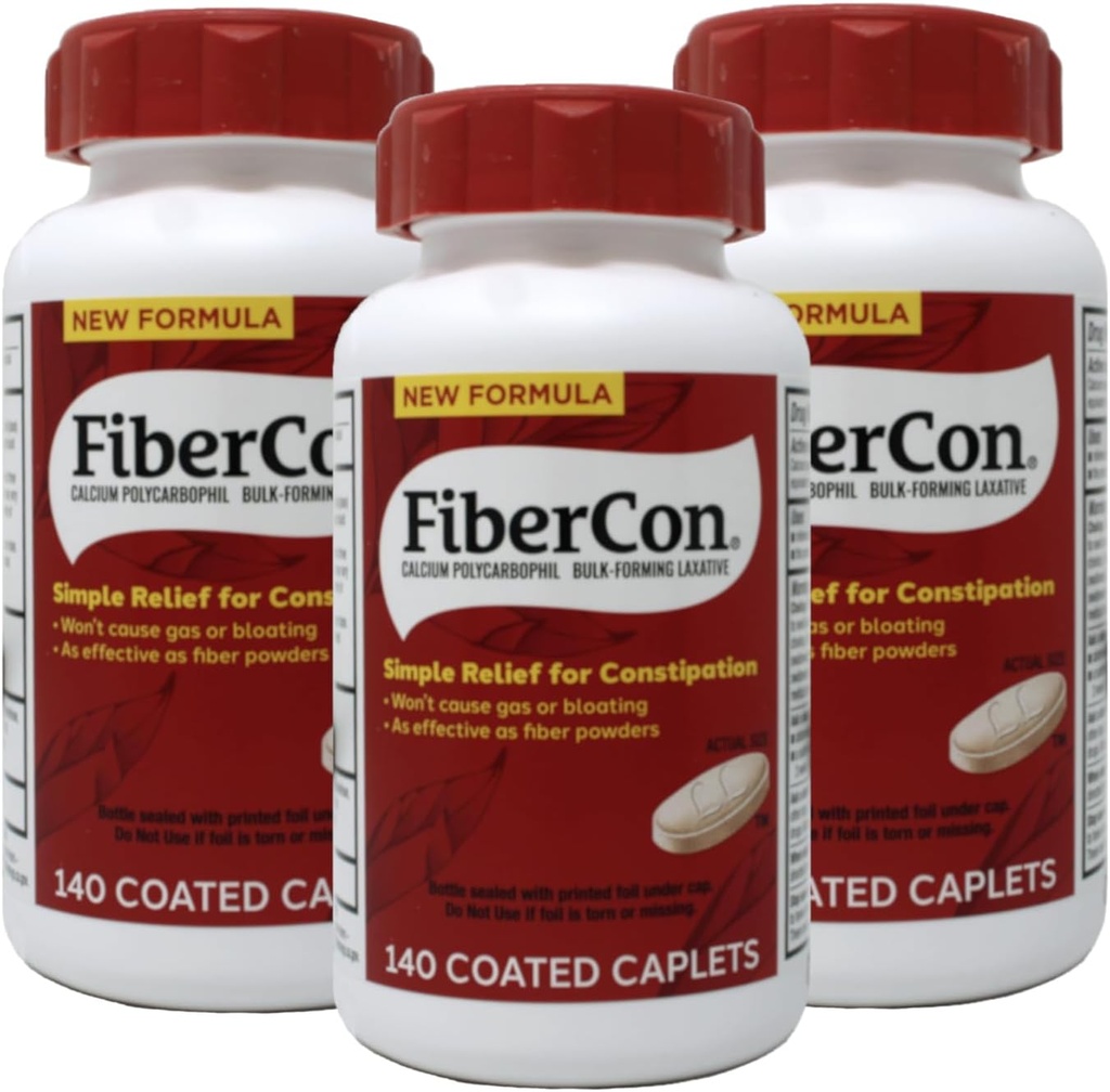 FiberCon Fiber Therapy for Regularity, Caplets, Value Size 140 caplets (πακέτο των 3) από Fibercon