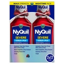 Vicks NyQuil SEVERE Cold, Flu ve Congestion Medicine, 2x12 fl oz Twin Pack, Berry Flavor, maksimum Güçlü, Gece Yardımı