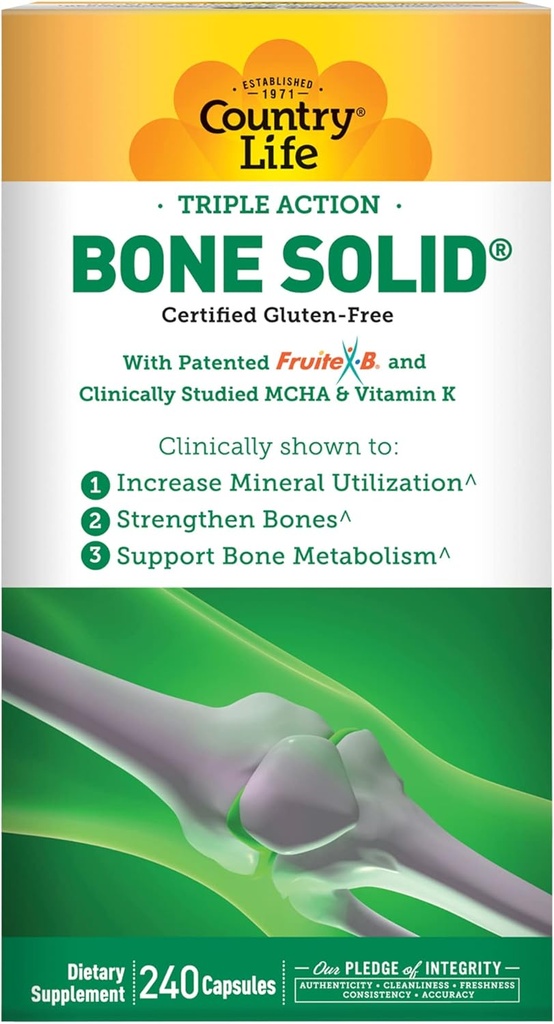 Ülke Life Bone Solid – Bone Health Supplement with Microline Hydroxyapatite (MCHA), Kalsiyum, Magnezyum, çinko, Vitamins K2 & D3 for Advancedd Bone Strength & Metabolism - 240 Capsules