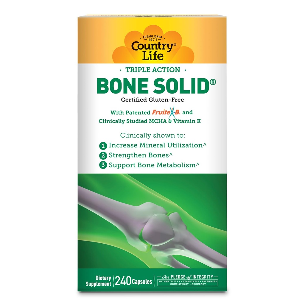Ülke Life Bone Solid – Bone Health Supplement with Microline Hydroxyapatite (MCHA), Kalsiyum, Magnezyum, çinko, Vitamins K2 & D3 for Advancedd Bone Strength & Metabolism - 240 Capsules