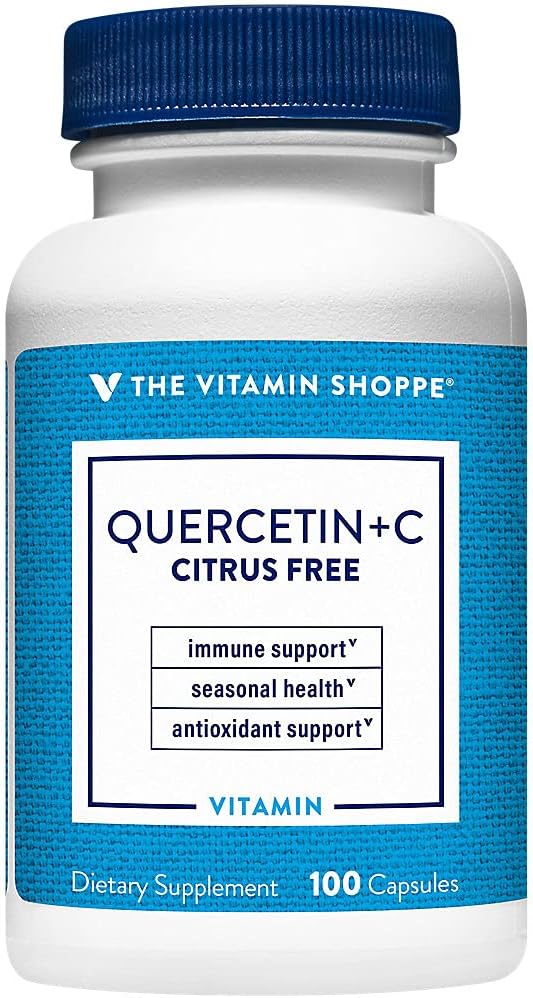 Η βιταμίνη Shoppe Quercetin + βιταμίνη C, Citrus Free, Αντιοξειδωτικό που υποστηρίζει ένα υγιές ανοσοποιητικό για όλες τις εποχές (100 κάψουλες)