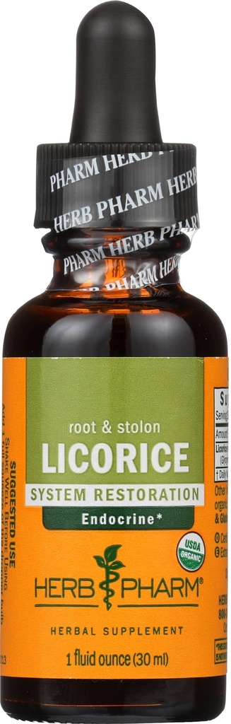 Herb Pharm, Endokrin Sistem Desteği için Organik Licorice Sıvı Taklit - 1 Ounce (DLIC01)