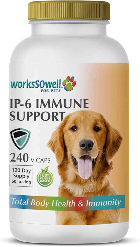 1-TDC WorksSoh IP-6 Immune Support for Dogs – 240 V-Caps – Sağlıklı Kemikleri, Dişleri, Kidney, Liver Functions and Cardiovascular Health – Total Body Health and Immunity
