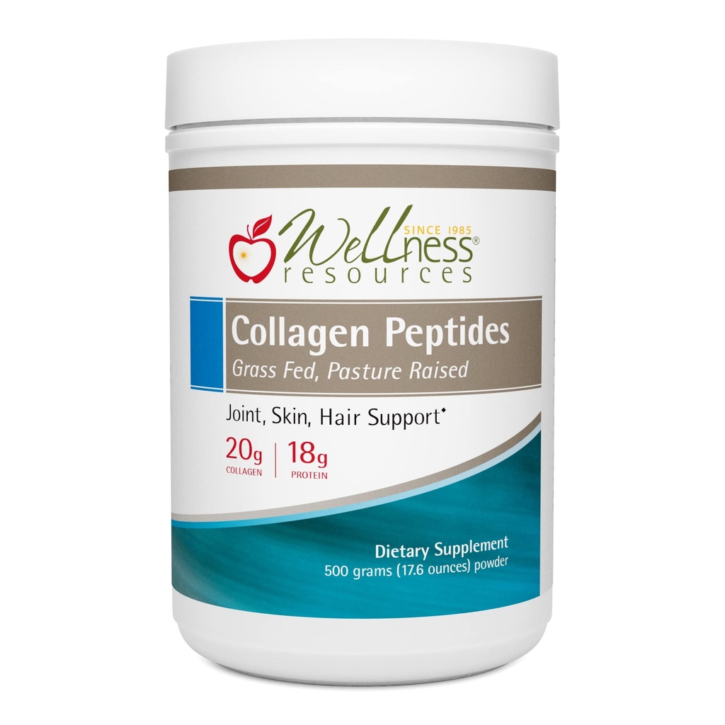 Wellness Resources Collagen Peptides - Pasture Μεγαλωμένο, Grass Fed 100% Collagen Protein - Hydrolyzed Type I and III Collagen Peptides Σκόνη, Άγευστη (500 Grams / 17.6 Ουγγιά)