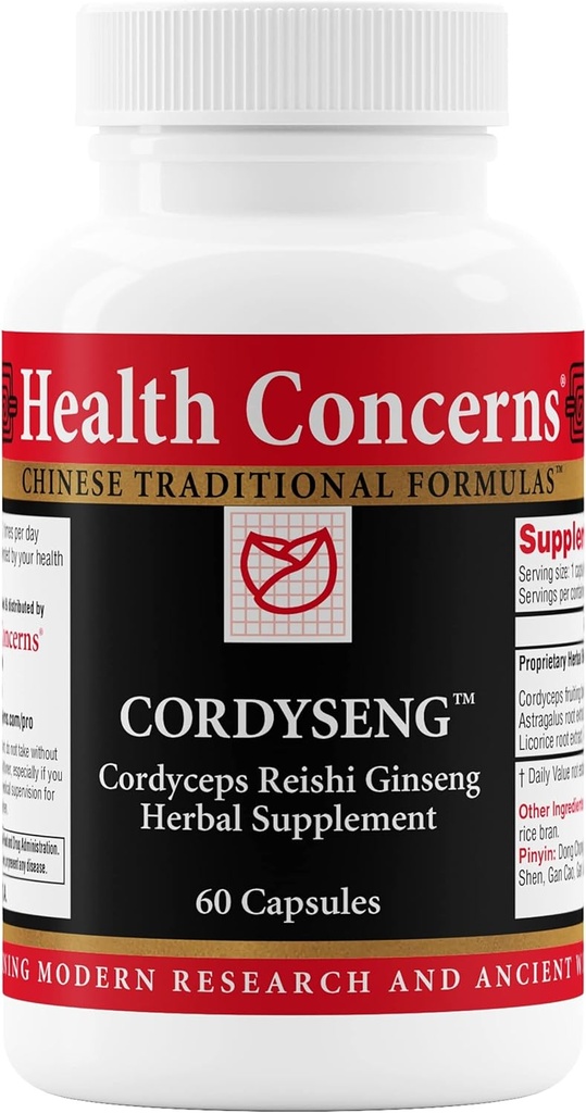 Ανησυχίες για την υγεία CordySeng – Συμπλήρωμα υποστήριξης ανοσοποιητικού συστήματος – Cordyceps Reishi Ginseng Astragalus Adaptogen Blend – Παραδοσιακή Κινέζικη Ιατρική – Αναπνευστική & Ενεργειακή Υποστήριξη – 60 κάψουλες