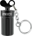 Mini Keychain Hill Holder Αδιάβροχο Pill Container Φορητό κουτί χαπιών Διακοσμητική θήκη χαπιών Αλουμινίου Hill Organizer- 0.8x0.8x2 Inches (Μαύρο)