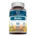 Biotin 10.000 Mcg 200 Capsules (Non-GMO)- Sağlıklı Saç, Skin & Nails - Hücre Rejuvenation ve Energy Production*