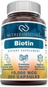 Biotin 10.000 Mcg 200 Capsules (Non-GMO)- Sağlıklı Saç, Skin & Nails - Hücre Rejuvenation ve Energy Production*