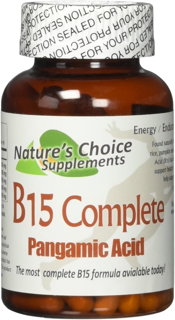 Nature's Choice Supplements B15 Complete Extra Strength, Pangamic Acid, with TMG&DMG 500mg 90 Capsules