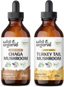 Wild & Organic Chaga Mushroom Tincture 4 fl oz & Türkiye Tail Mushroom Tincture 4 fl oz