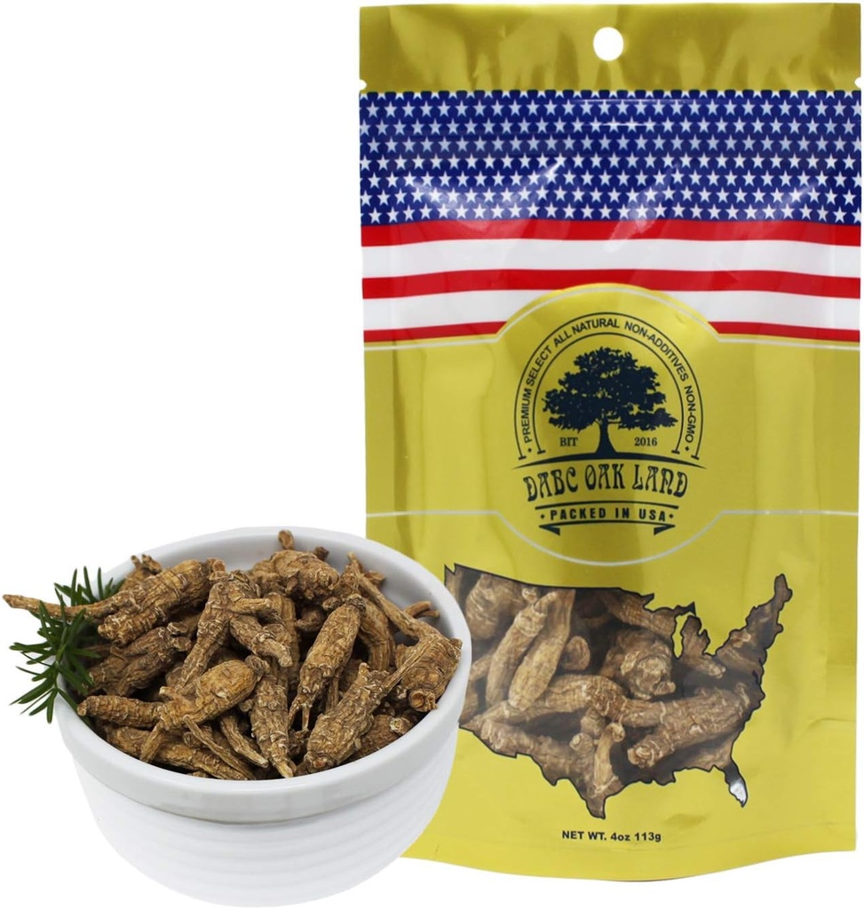 DOL Hand- Selected American Wisconsin Farmed BTC Root | Long Small |美国威斯康辛州 Ba 花旗参 | Cultivated Wisconsin American Browser (Küçük 4oz/Bag)