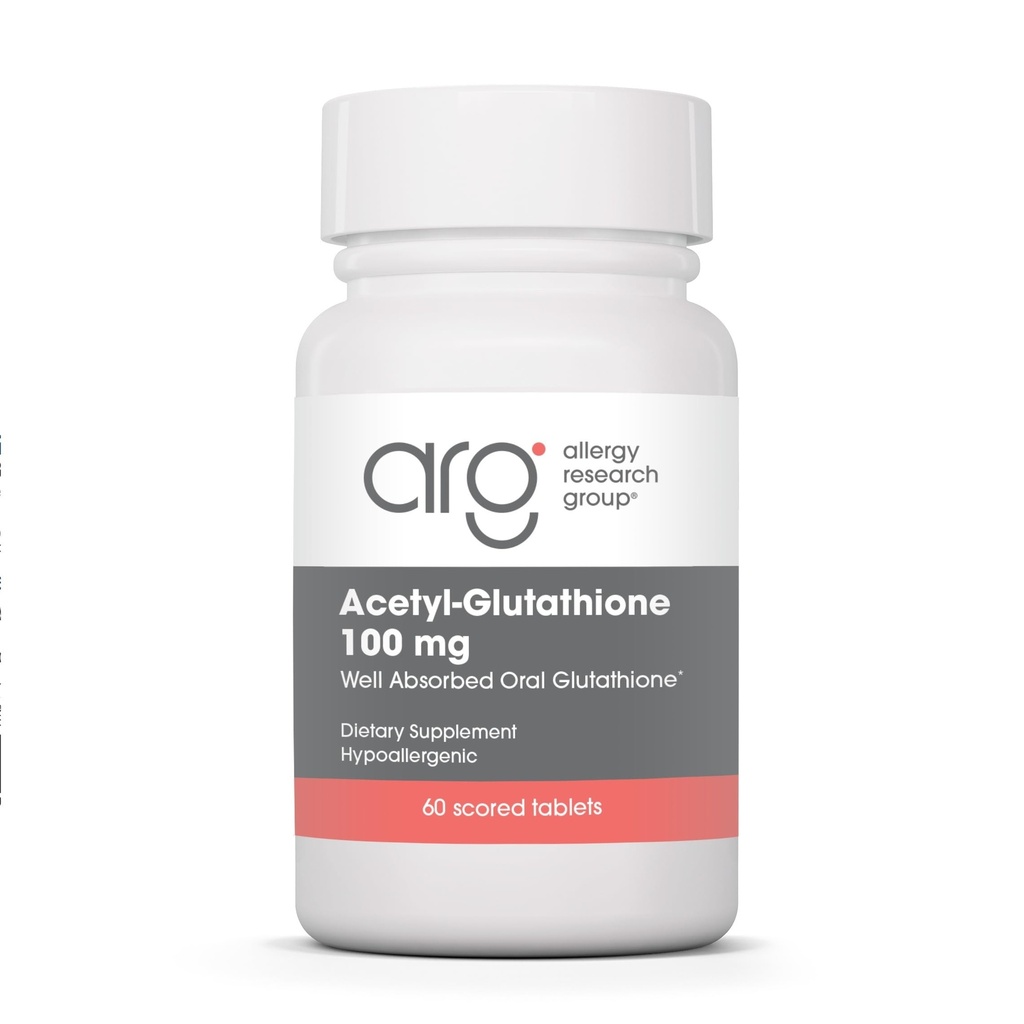 Ομάδα Έρευνας Αλλεργίας Acetyl- Glutathione - S- Acetyl- L- Glutathione, Well Absorbed, Immune Support, 100 mg συμπλήρωμα, Hypoallergenic, Scored Tablets - 60 Count