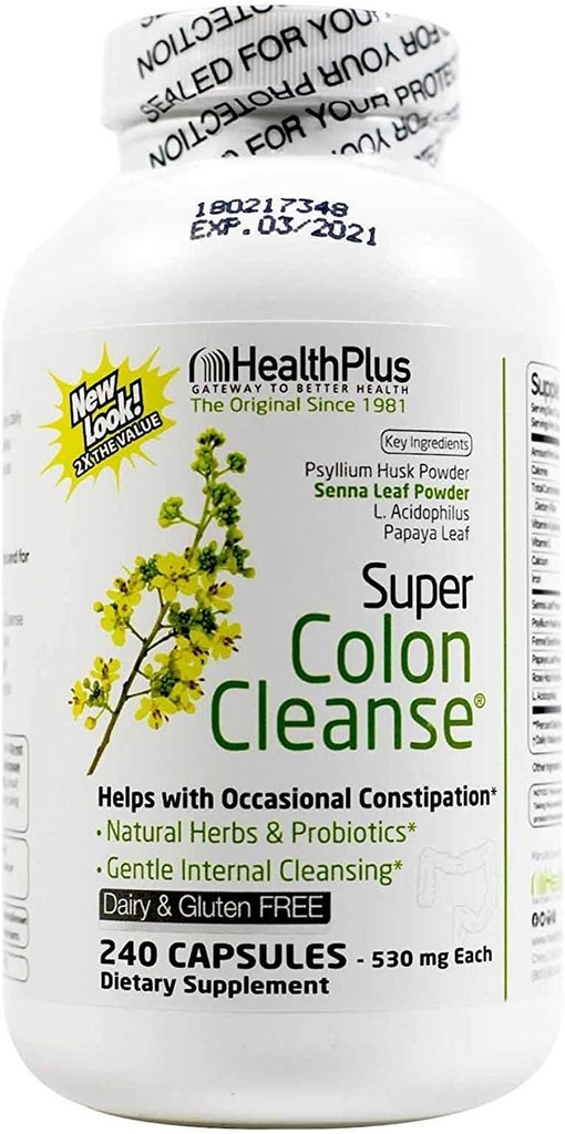 Health Plus Super Colon Cleanse, κάψουλες Laxative, 240-Count