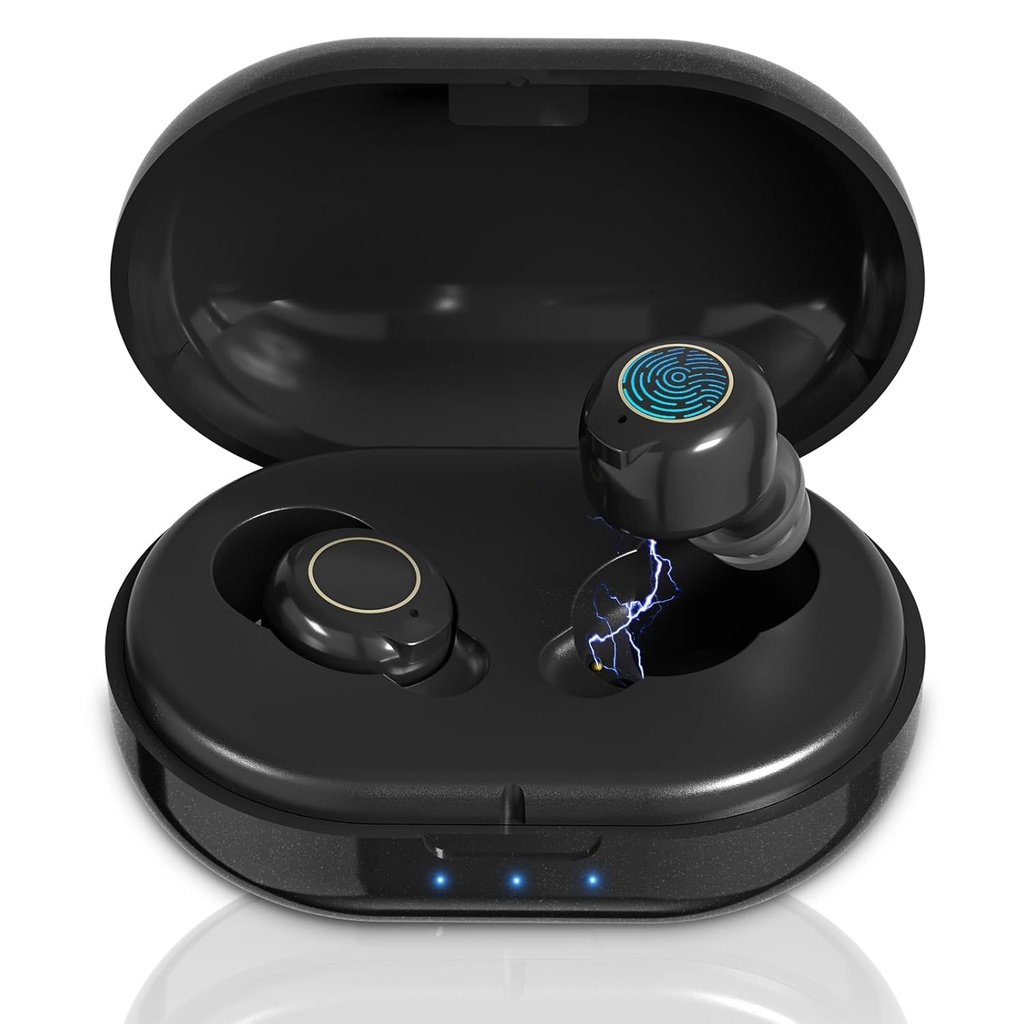 Seniors İşitme kaybı için işitme Aids,Rechargeable İşitme Aid with Gürültü Cancellation, İşitme Amplifier İşitme Aids with Oval Şarj Case, Black