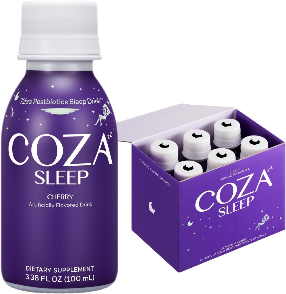 | Sleep Aid Supplement Drink | Melatonin Free | Natural Sleep Aids for Yetişkinler | Jujube, Magnezyum, L Theanine, L Tryptophan, B, Glycine, Hops | Cherry Flavored ( Borges)