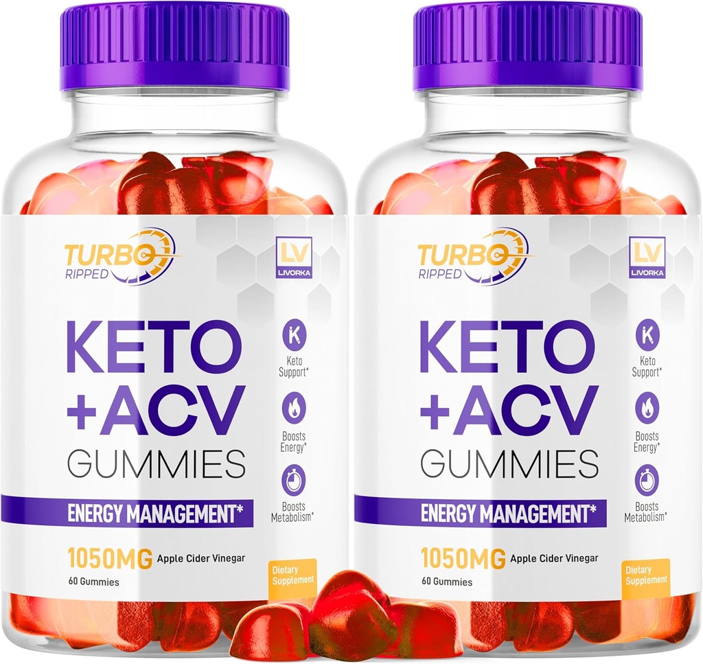(2 Pack) Turbo Ripped Keto Kilo Yi ACV Gummies, Turbo RCU Keto ACV Gummies, Turbo Ripped Gummies, TurboRipped Keto ACV Apple Cider Vinegar Advanced Multivitamin Sağlıklı Yumurtalar, 2 Ay