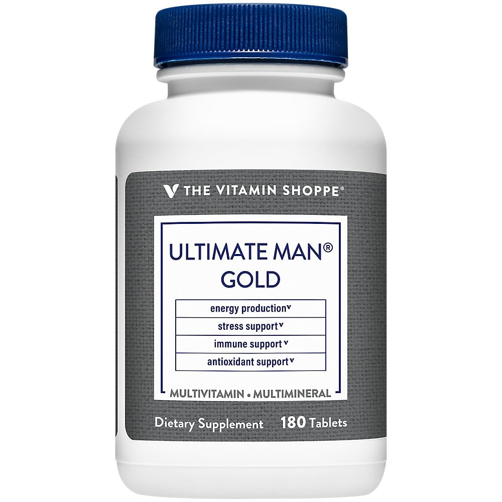 The Shoppe Ultimate Man Multivitamin - Yüksek Potency Energy & Antioksit - Optimal Erkeklerin Sağlığı için Kapsamlı Günlük Multi-Mineral Tamam - Gluten & Dairy Free (180 Tablet)