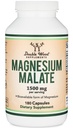 Magnesium Malate Capsules (180 Count) - 1,500mg Per Serving (Magnesium Bonded to Malic Acid), Third Party Tested, Vegan Friendly, Gluten Free by Double Wood Supplements