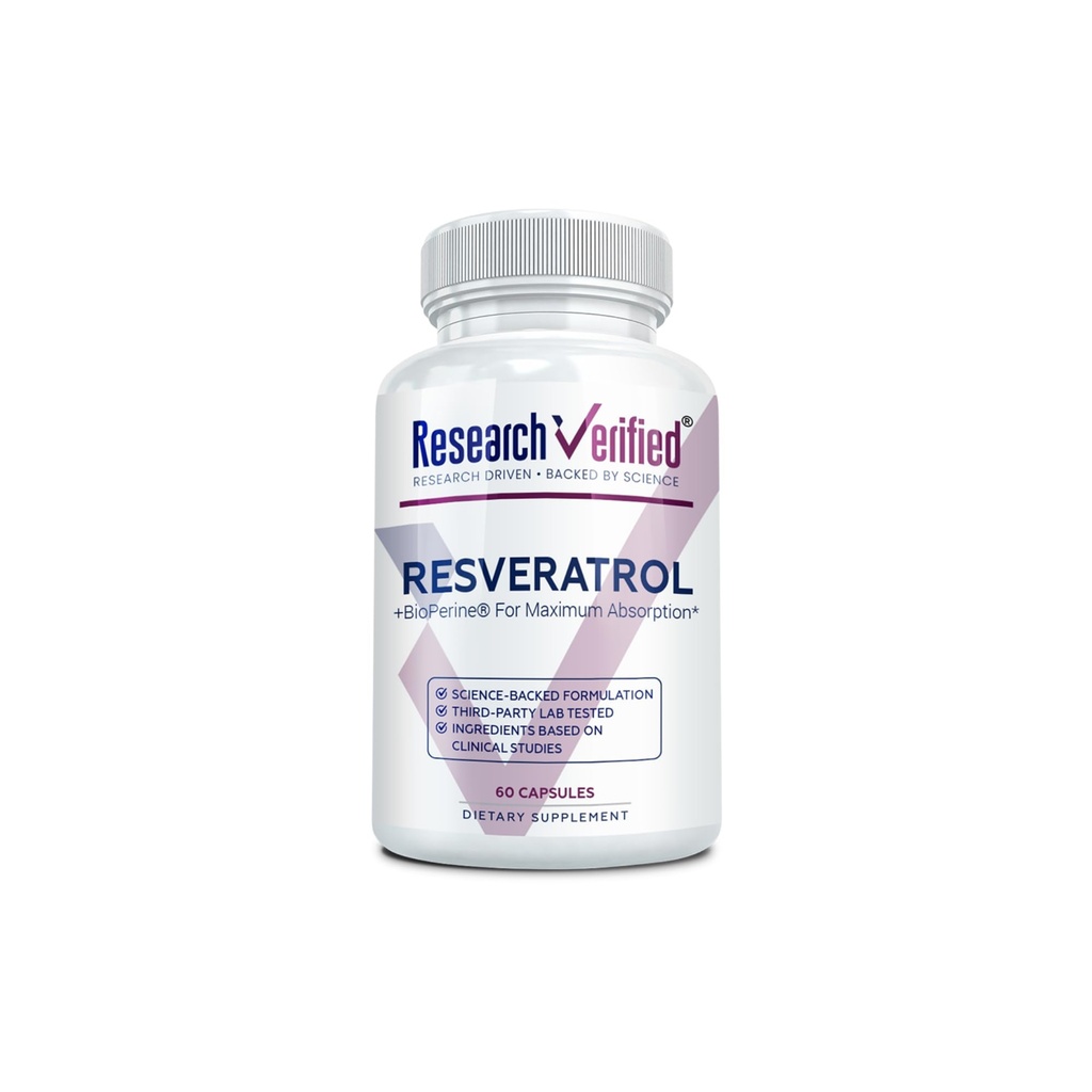 Araştırma Doğrulanmış Resveratrol - 98 Trans-Resveratrol 1000 mg, Anti-Aging Support - 1 Şişe - 60 Capsules