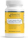 Researched Nutritionals Curcumin Pure - Klinik Olarak Araştırmalı Curcumin Extract, 46x More Absorbable Than Traditional Turmeric Extract (60 Vegan Turmeric Capsules)