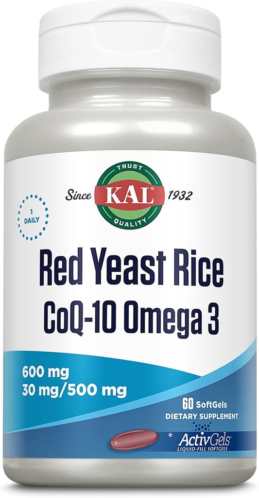 KAL Red Yeast Rice COQ10 Ωμέγα 3, 60 κόμης