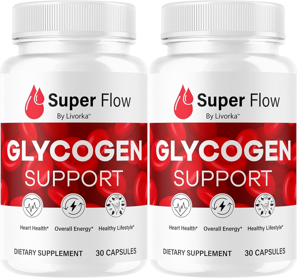 (2 Pack) Super Flow Glycogen - SuperFlow Glycogen Support Capsules, Super Flow, Glycogen Support Super Flow, Resmi SupperFlow Glycogen Support, Super Flow Glyco Optimizer, 60 Capsules for 2 Ay