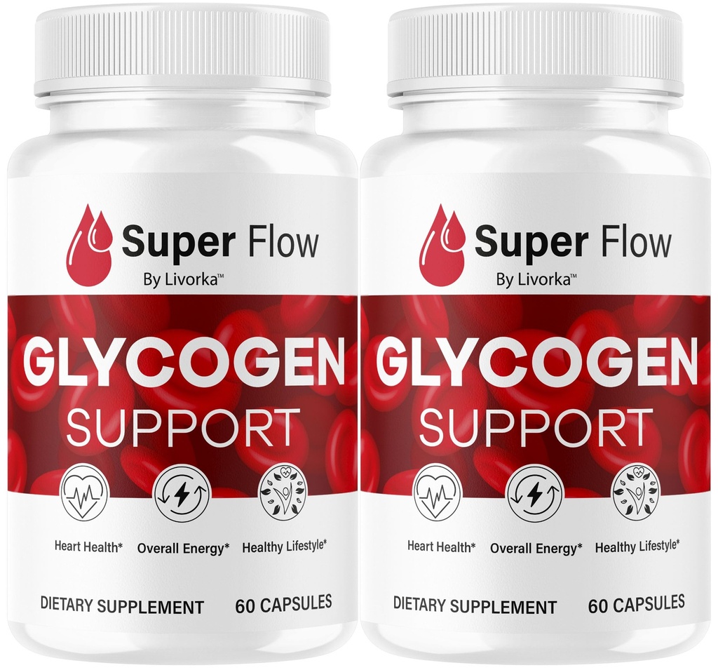 (2 Pack) Super Flow Glycogen - SuperFlow Glycogen Support Capsules, Super Flow, Glycogen Support Super Flow, Resmi SupperFlow Glycogen Support, Super Flow Glyco Optimizer, 60 Capsules for 2 Ay