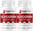 (2 Pack) Super Flow Glycogen - SuperFlow Glycogen Support Capsules, Super Flow, Glycogen Support Super Flow, Resmi SupperFlow Glycogen Support, Super Flow Glyco Optimizer, 60 Capsules for 2 Ay