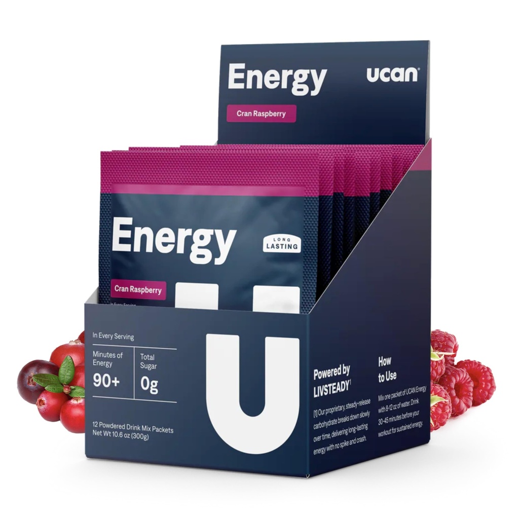UCAN Energy Toz, Cran-Raz, Keto, Sugar-Free Pre & Post Workout for Men & Women, Non-GMO, Vegan, Gluten-Free, Great for Runners, Gym-Goers and High Performance Athlete (12 hizmet, 25g)