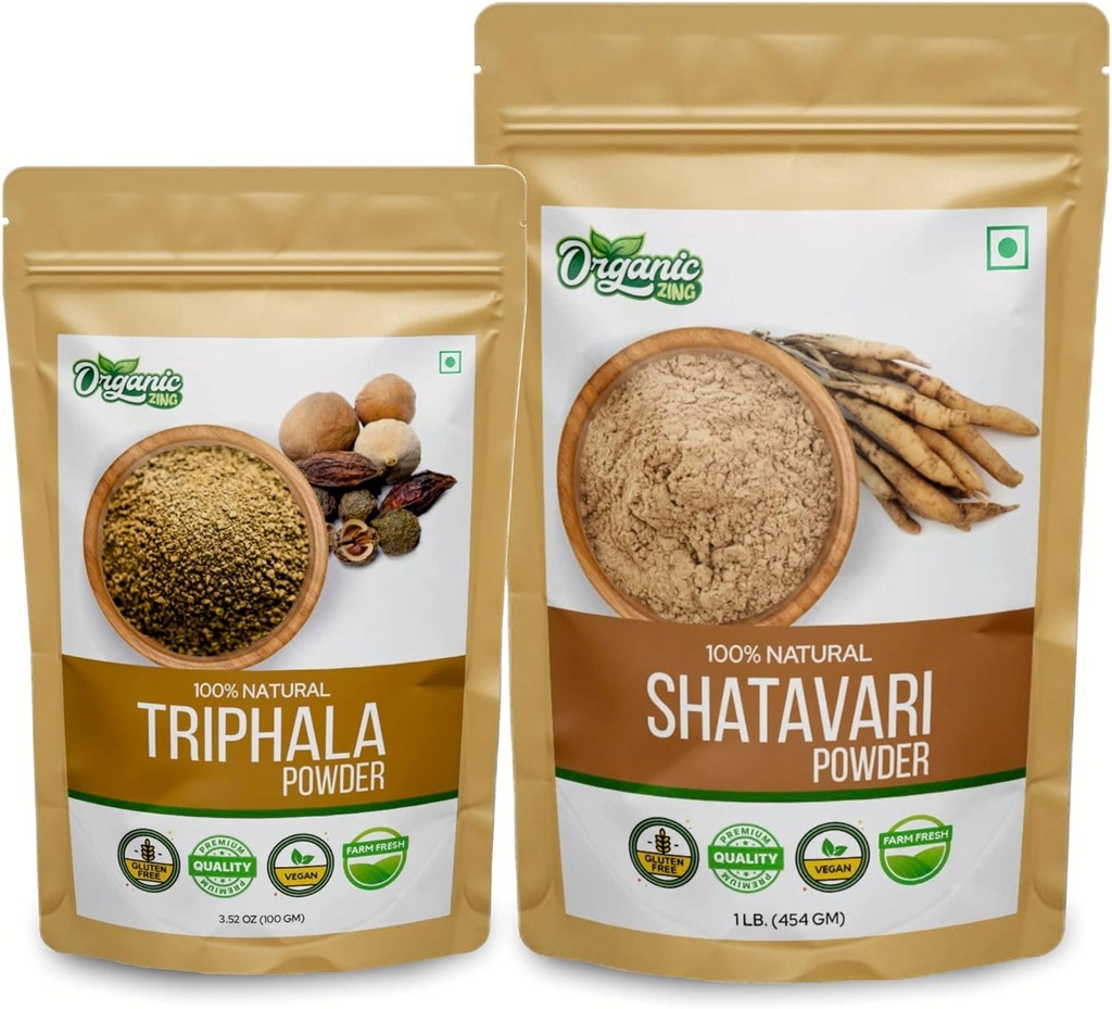 ORGANIC ZING Shatavari - 454g & Triphala Σκόνη- 100g