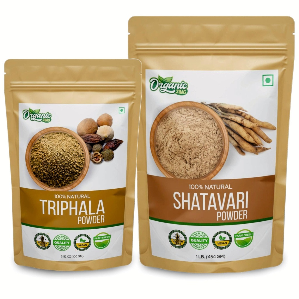ORGANIC ZING Shatavari- 454g & Triphala Toz- 100g